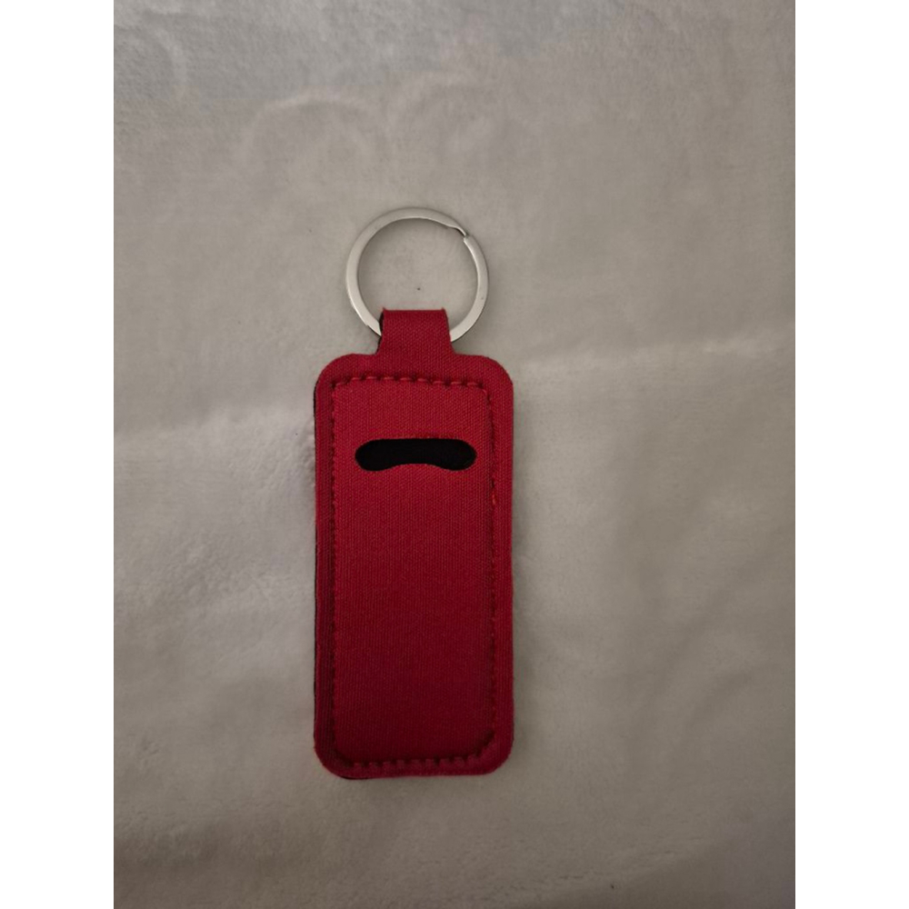 Women's Red Lip Balm Holder Keychain One Size